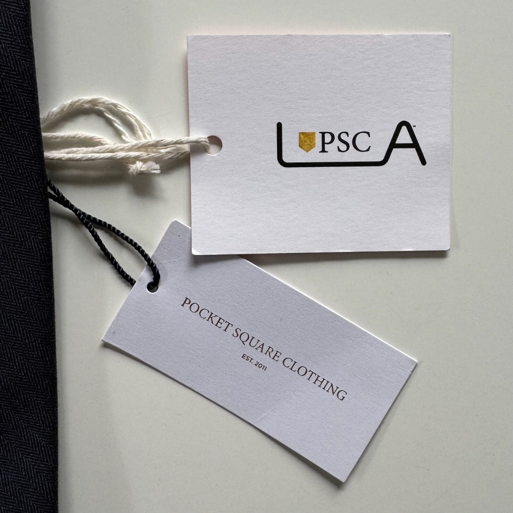 POCKET SQUARE CLOTHING The Rodeo Tie Los Angeles Necktie Grey Wool Herringbone - Picture 4 of 13